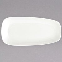 Oneida L5750000342 Stage 9 1/2 inch x 4 inch Warm White Porcelain Rectangular Platter - 24/Case