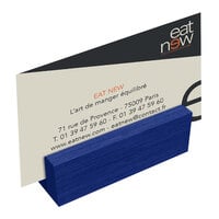 Menu Solutions WDBLOCK-MINI 3" True Blue Wood Mini Card Holder