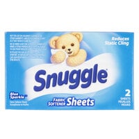 2 Count Snuggle Blue Sparkle Dryer Sheet Fabric Softener Box for Coin Vending Machine - 100/Case