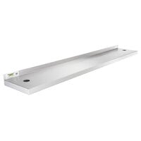 Regency 10 inch x 60 inch Stainless Steel Plate Shelf for 60 inch Long Equipment Stands