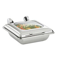 Vollrath 4644020 Mirage® 5.6 Qt. 2/3 Size Square Induction Chafer with Glass Top and 2/3 Size, 2.5 inch Deep Super Pan V® Stainless Steel Food Pan