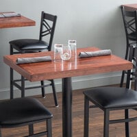 Lancaster Table & Seating 24 inch x 30 inch Recycled Wood Butcher Block Table Top with Mahogany Finish