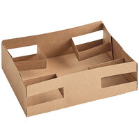 4 Cup Kraft Auto Pop-Up Tray / Cup Carrier - 250/Case