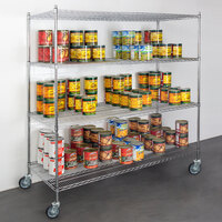 Regency 30 inch x 72 inch NSF Chrome 4-Shelf Kit with 64 inch Posts and Casters