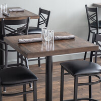 Lancaster Table & Seating 30 inch x 30 inch Recycled Wood Butcher Block Table Top with Espresso Finish
