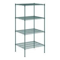 Regency 30" Wide NSF Green Epoxy 4-Shelf Kit with 74" Posts