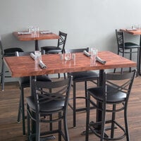 Lancaster Table & Seating 30 inch x 60 inch Recycled Wood Butcher Block Table Top with Mahogany Finish