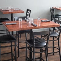 Lancaster Table & Seating 30 inch x 48 inch Recycled Wood Butcher Block Table Top with Mahogany Finish