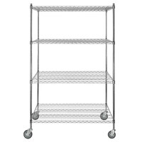 Regency 30 inch x 48 inch NSF Chrome 4-Shelf Kit with 64 inch Posts and Casters