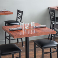Lancaster Table & Seating 30 inch x 30 inch Recycled Wood Butcher Block Table Top with Mahogany Finish