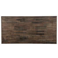 Lancaster Table & Seating 30 inch x 60 inch Recycled Wood Butcher Block Table Top with Espresso Finish
