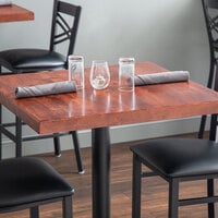 Lancaster Table & Seating 24 inch x 24 inch Recycled Wood Butcher Block Table Top with Mahogany Finish