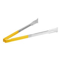 Vollrath 4791650 Jacob's Pride 16" Stainless Steel VersaGrip Tongs with Yellow Coated Kool Touch® Handle