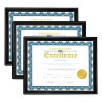 Universal UNV76848 8 1/2 inch x 11 inch Black Plastic All Purpose Document Frame - 3/Pack