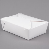Fold-Pak 03BPWHITEM Bio-Pak 8" x 6" x 2 1/2" White Microwavable Paper #3 Take-Out Containers - 200/Case