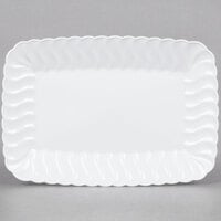 Fineline Flairware 257-WH White 5 inch x 7 inch Plastic Snack Tray - 252/Case
