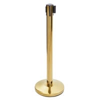 Lancaster Table & Seating 36" Gold Metal Crowd Control / Guidance Stanchion with 78" Retractable Belt