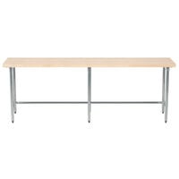 Advance Tabco TH2G-248 Wood Top Work Table with Galvanized Base - 24 inch x 96 inch