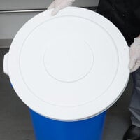 Continental 3201WH Huskee 32 Gallon White Round Trash Can Lid