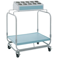 Delfield UTS-1 Tray and Silverware Cart with 10 Hole Flatware Bin and Fiberglass Tray Shelf