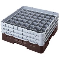 Cambro 49S638167 Brown Camrack Customizable 49 Compartment 6 7/8 inch Glass Rack