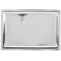 American Metalcraft HMRT1611 16 3/8 inch x 11 1/4 inch Rectangle Hammered Stainless Steel Tray