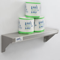 Lavex Janitorial 5 inch x 18 inch Stainless Steel Restroom Wall Mount Shelf