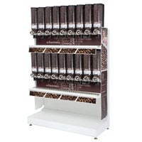 Rosseto GK2011 Bulkshop Free Standing Coffee Merchandising Gondola with Canisters - 50 inch x 25 13/16 inch x 82 inch