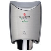 World Dryer K-973P2 SMARTdri Plus Brushed Stainless Steel Surface-Mounted Hand Dryer - 110-120V, 1200W