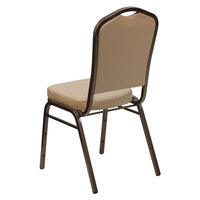 Flash Furniture FD-C01-COPPER-TN-VY-GG Hercules Tan Vinyl Crown Back Stackable Banquet Chair with Copper Vein Frame