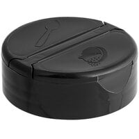 Black Induction Lined Dual-Flapper Extra-Coarse Shake / Pour Spice Container Lid with a 53/485 Finish