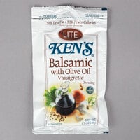 Ken's Foods 1.5 oz. Lite Balsamic with Olive Oil Vinaigrette Pouch - 60/Case