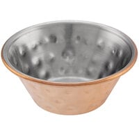 Choice 1.5 oz. Hammered Copper-Plated Stainless Steel Round Sauce Cup - 12/Pack