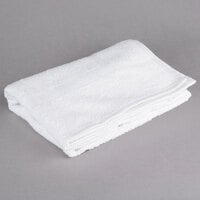 Oxford Silver 20 inch x 30 inch White Open End Cotton / Poly Bath Mat 7 lb. - 12/Pack