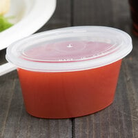 Newspring YE502 ELLIPSO 2 oz. Clear Oval Souffle / Portion Cup with Clear Lid - 1000/Case