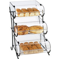 Cal-Mil 1280-3 Three Tier Black Wire Pastry Display - 17 1/2 inch x 16 1/2 inch x 25 inch