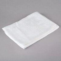 Oxford Silver 24 inch x 48 inch White Open End Cotton / Poly Bath Towel 8 lb. - 12/Pack