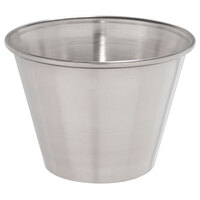 Choice 2.5 oz. Smooth Stainless Steel Round Sauce Cup - 12/Pack