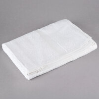 Oxford Silver 24 inch x 50 inch White Open End Cotton / Poly Bath Towel 10 lb. - 120/Case