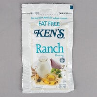 Ken's Foods 1.5 oz. Fat Free Ranch Dressing Packet - 60/Case