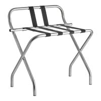 Lancaster Table & Seating Chrome Folding Luggage Rack with Guard