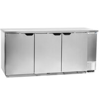 Beverage-Air BB72HC-1-S 72 inch Stainless Steel Underbar Height Solid Door Back Bar Refrigerator