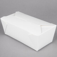 Fold-Pak 09BPWHITEM Bio-Pak 8 inch x 4 inch x 3 inch White Microwavable Paper #9 Take-Out Containers - 200/Case