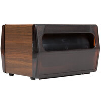 Vollrath 5515-12 Walnut Two Sided Tabletop Minifold Napkin Dispenser with Brown Faceplate