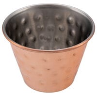 Choice 2.5 oz. Hammered Copper-Plated Stainless Steel Round Sauce Cup - 12/Pack