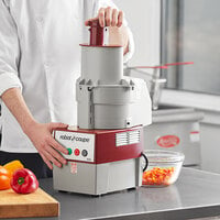 Robot Coupe R2CLR DICE Combination Food Processor with 3 Qt. / 3 Liter Clear Bowl, Continuous Feed & 4 Discs - 2 hp