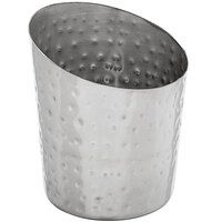 Choice 12 oz. Hammered Stainless Steel Appetizer / French Fry Holder with Angled Top