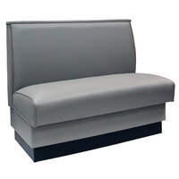 American Tables & Seating QAS-42-GUNMETAL 46 inch Gunmetal Plain Single Back Fully Upholstered Booth