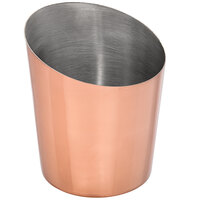 Choice 12 oz. Smooth Copper Stainless Steel Appetizer / French Fry Holder with Angled Top