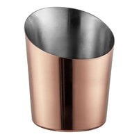 Acopa 12 oz. Smooth Copper Stainless Steel Appetizer / French Fry Holder with Angled Top
